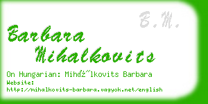 barbara mihalkovits business card